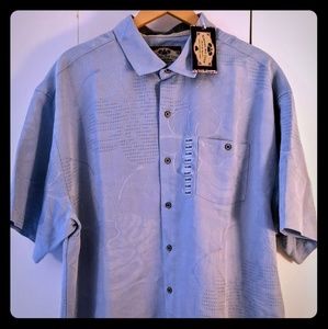 Bahama bay club men's XXL Hawaiian shirt blue NWT